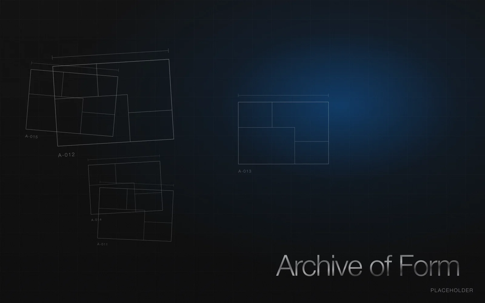Monotone architecture portfolio with floating line drawings